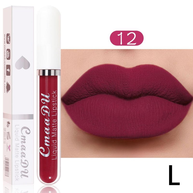 CmaaDu 18-shade matte waterproof long-lasting lipstick, long-lasting moisturizing lip gloss
